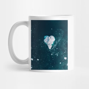 Heart of Winter - Abstract aerial view of Icebergs in the arctic Ocean Mug